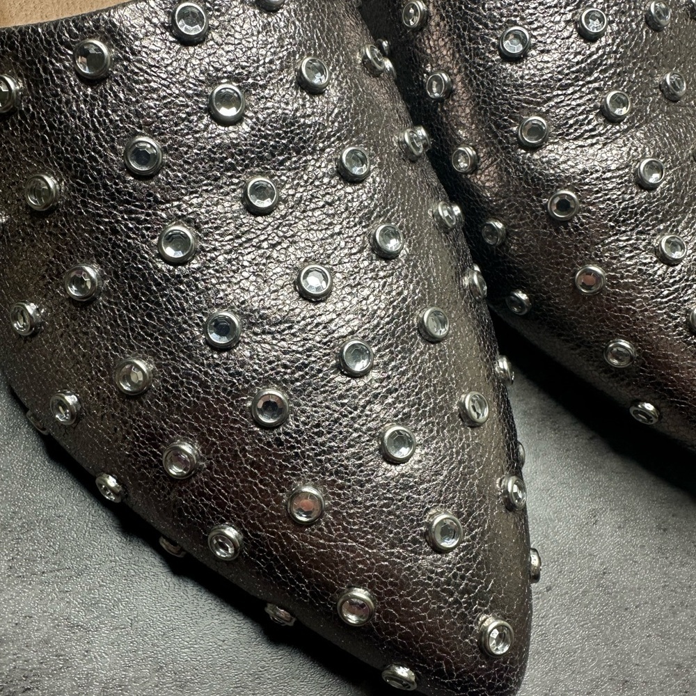 Halogen Silver Studded Black Mules - Picture 3 of 4